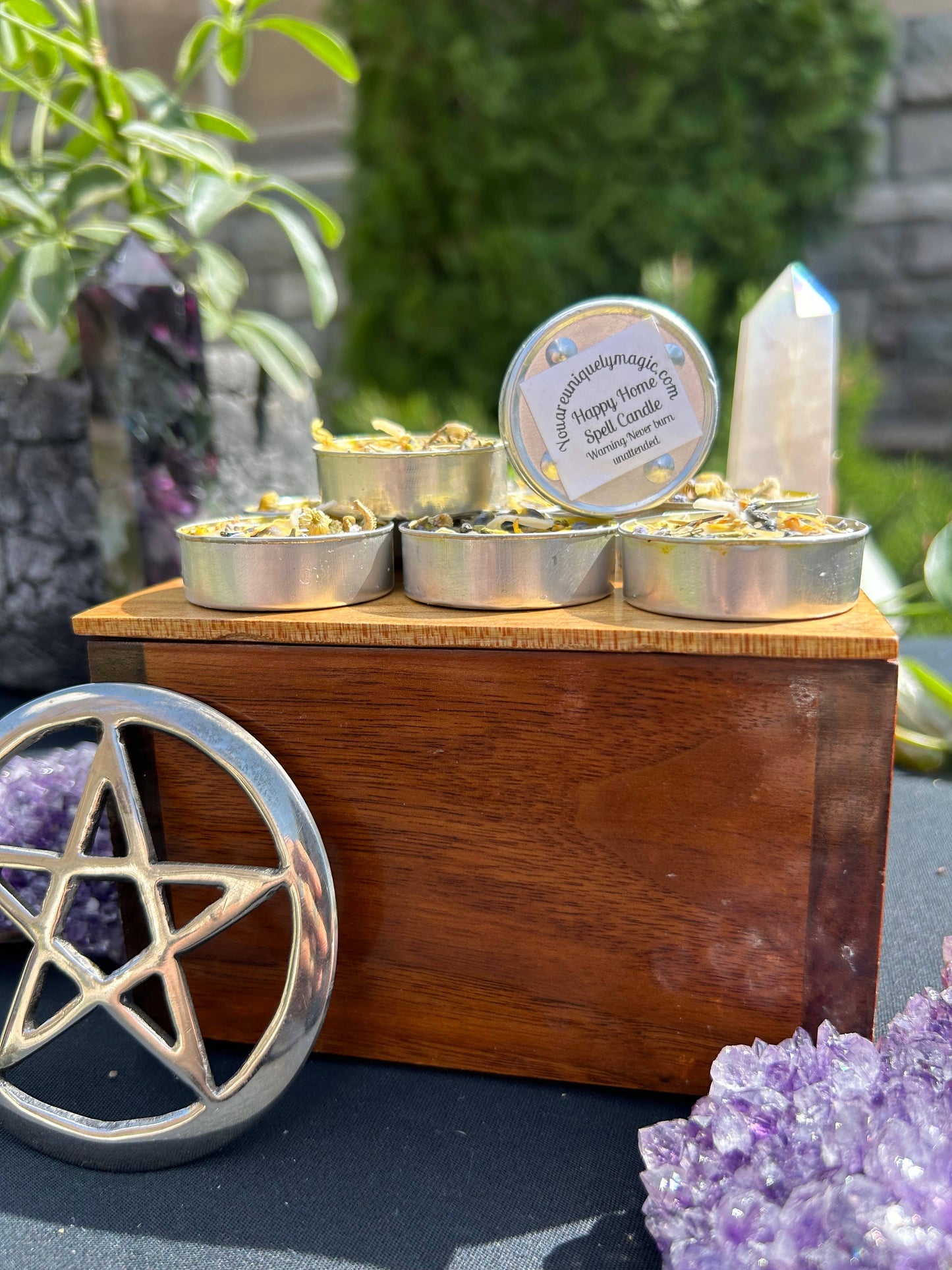 Happy Home, To Bring Peace Tealight Spell Candles