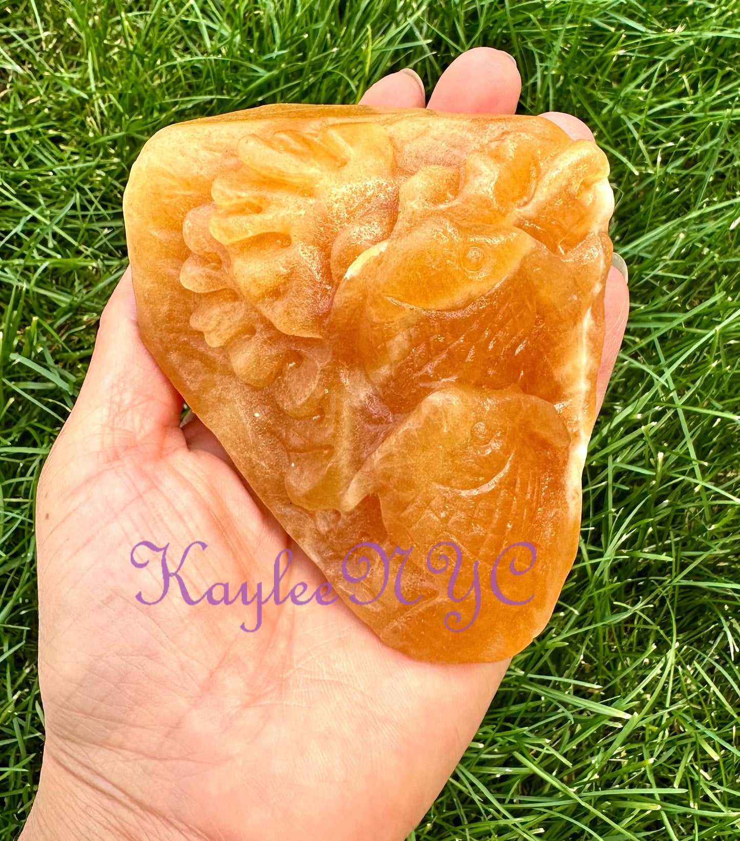 Orange Calcite Carving