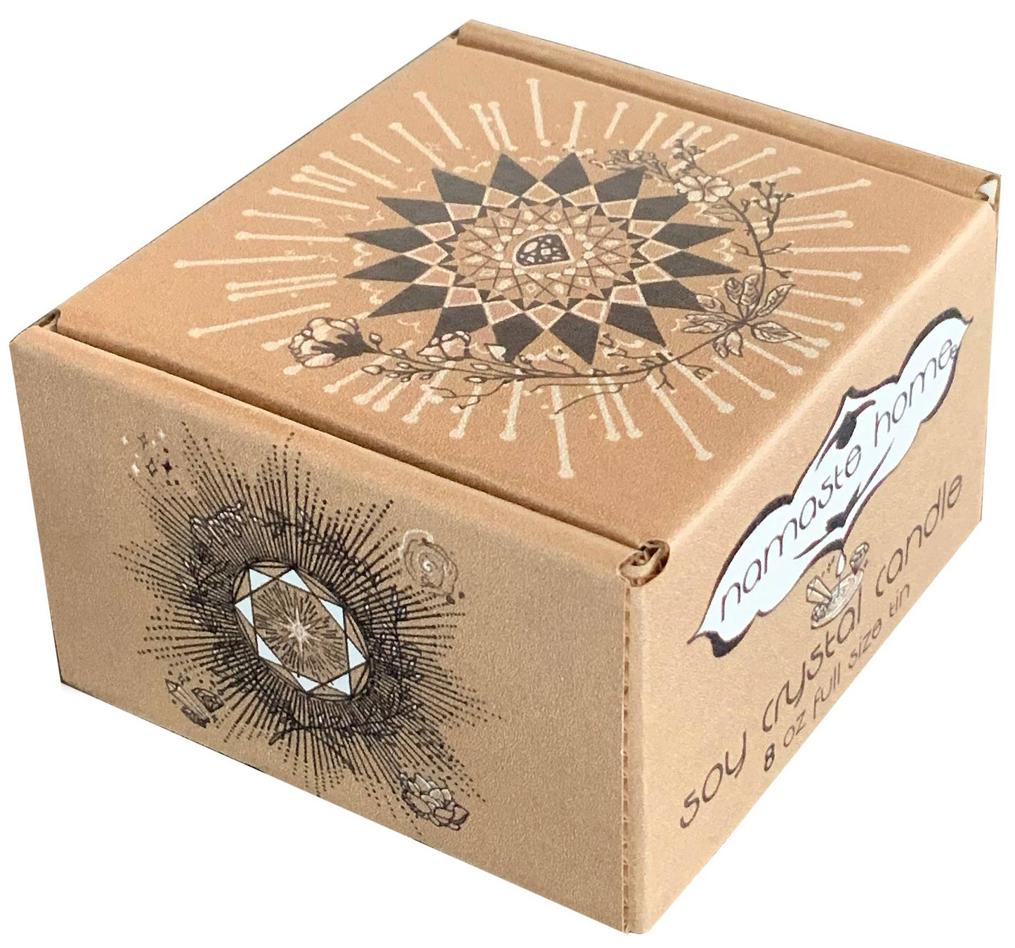 Leo Crystal Candle, Zodiac Candle w/ Gemstones + Herbs