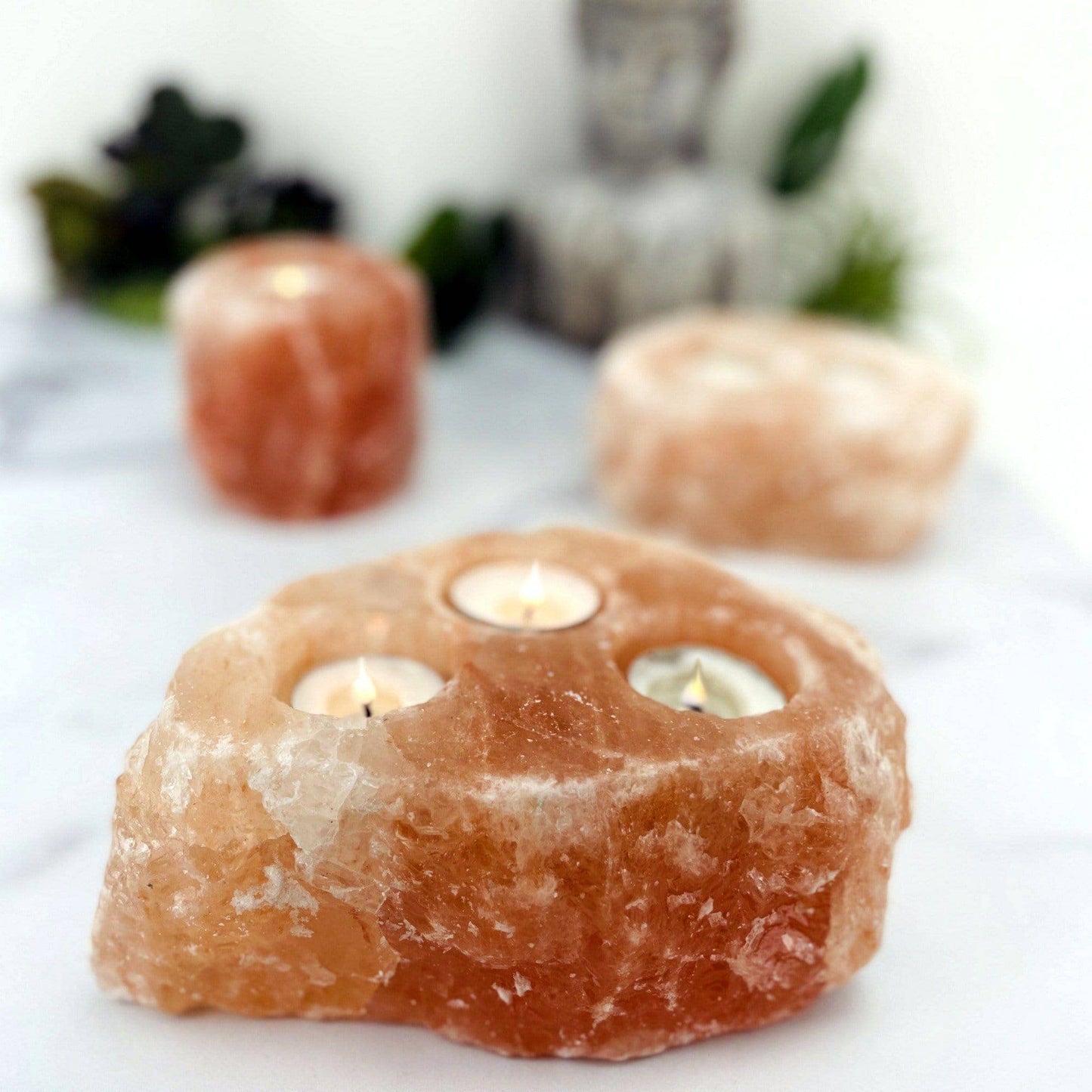 Himalayan Salt Candle Holder - Natural Stone Crystal