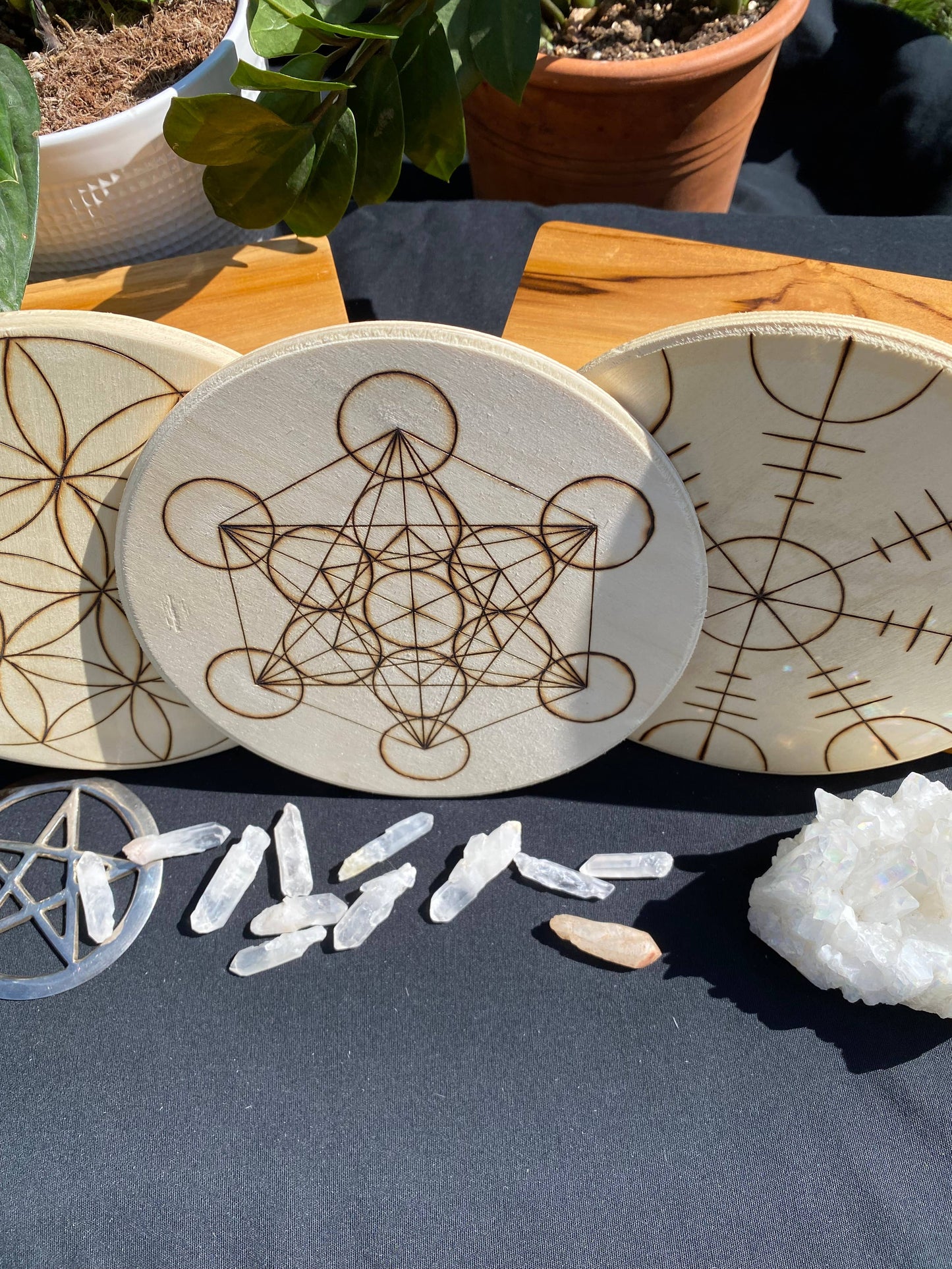 Hand burned Crystal Grid Collection- Bestsellers