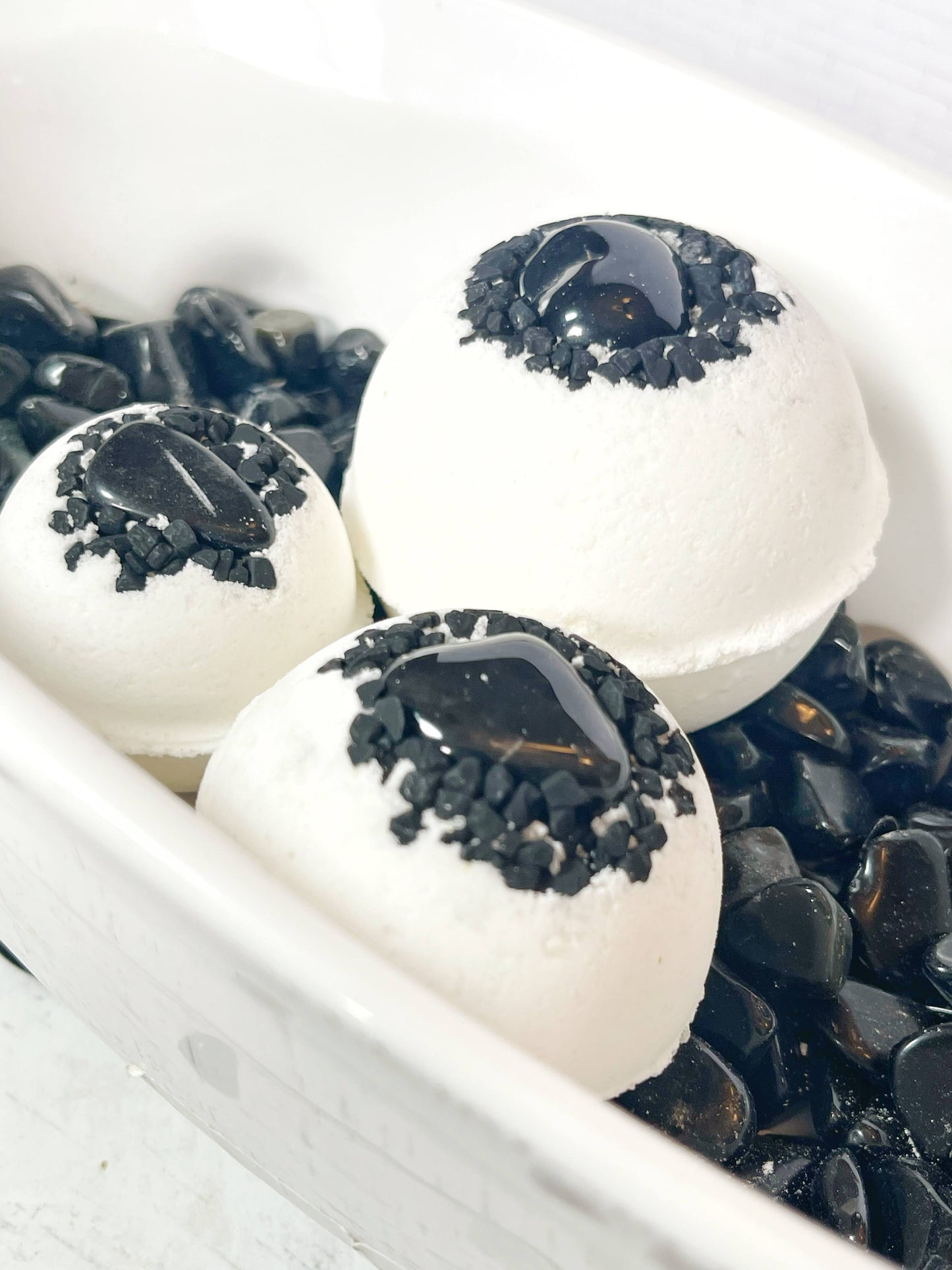 Bath Bombs with Gemstones