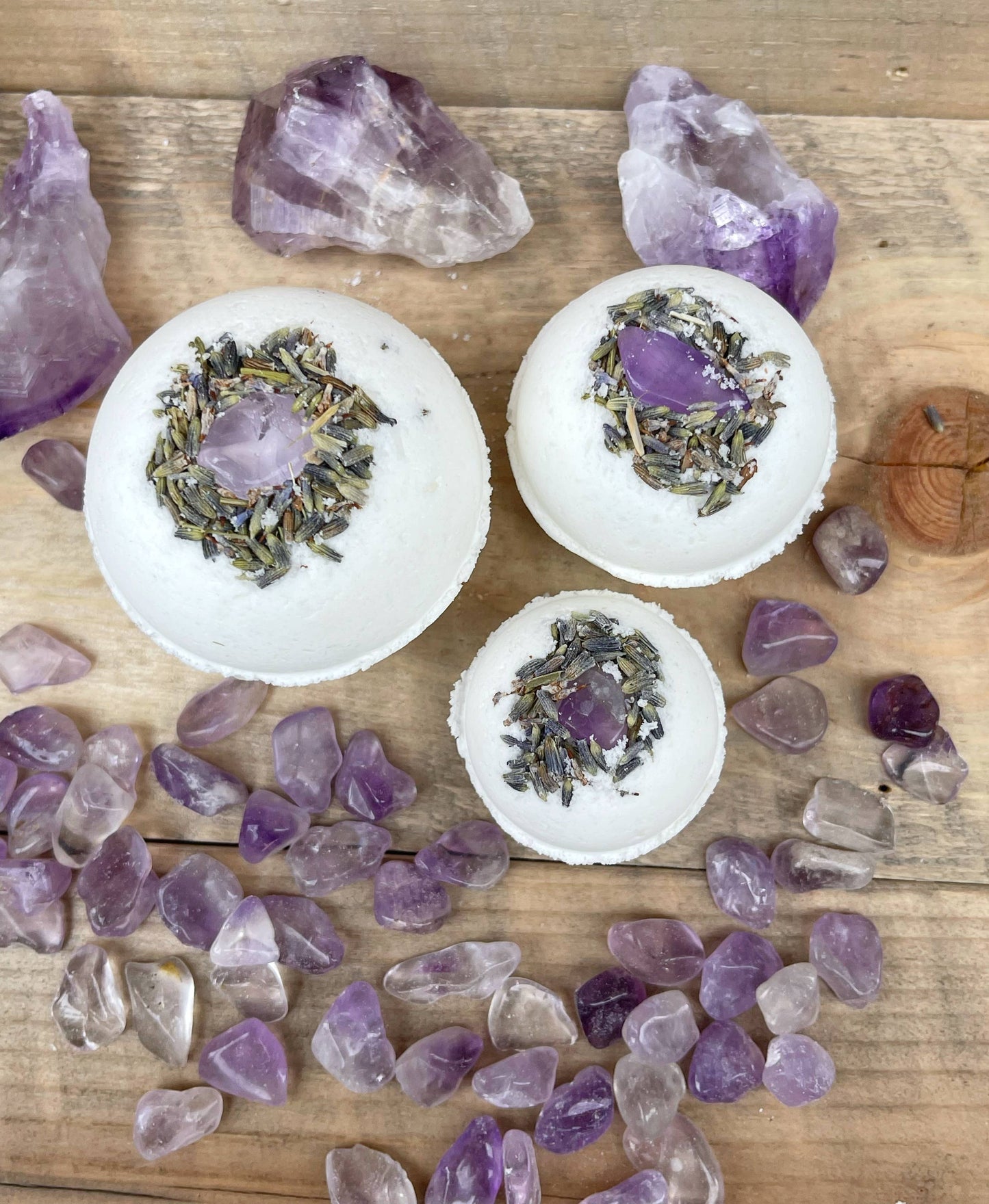 Bath Bombs with Gemstones