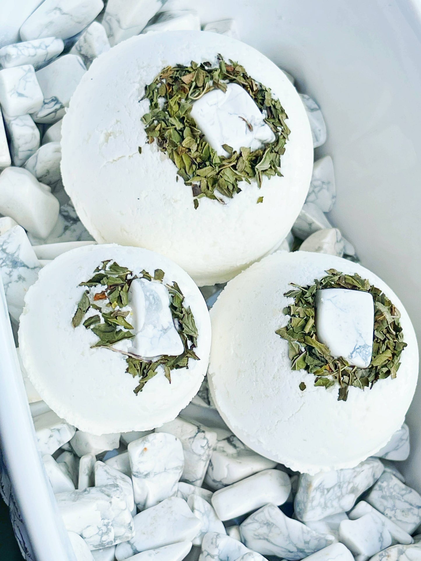 Bath Bombs with Gemstones
