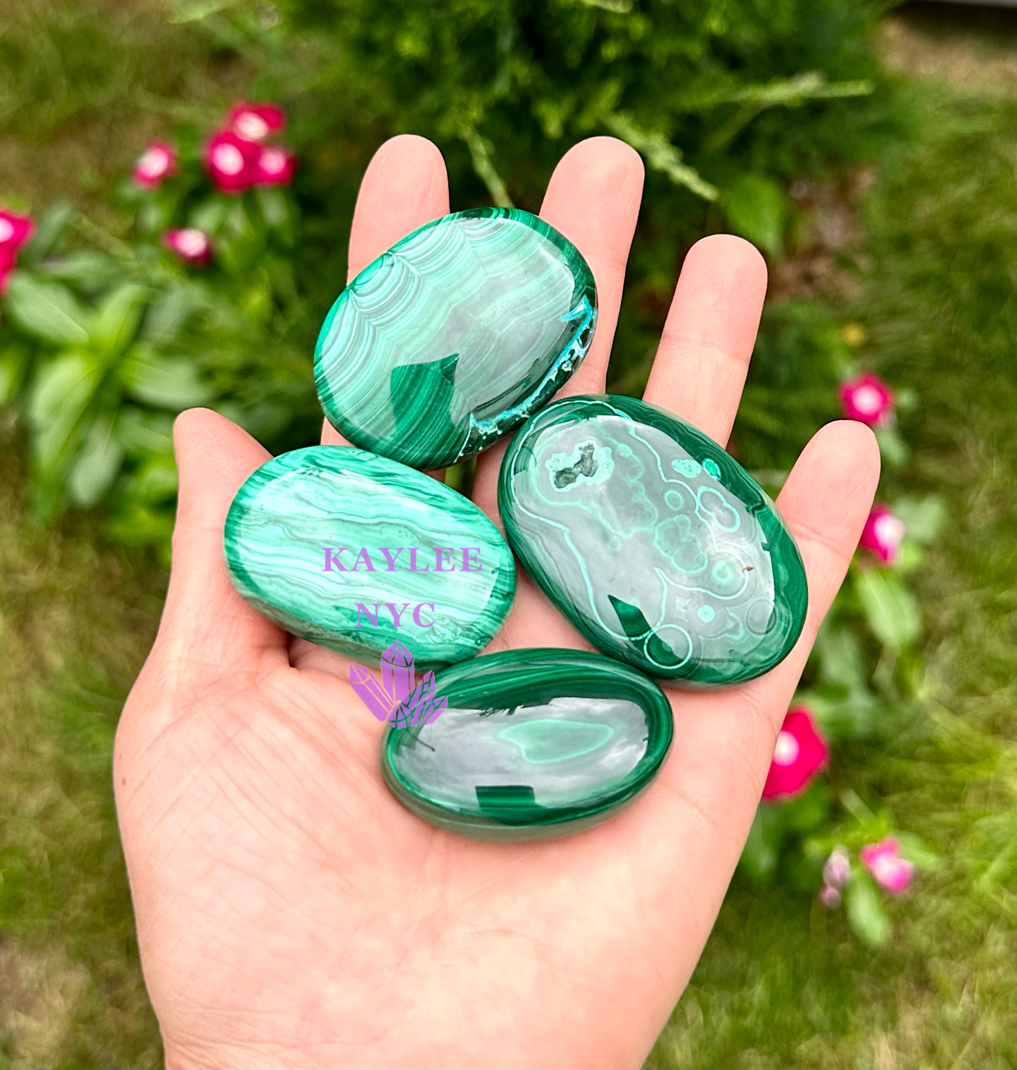 Malachite Palm Stone