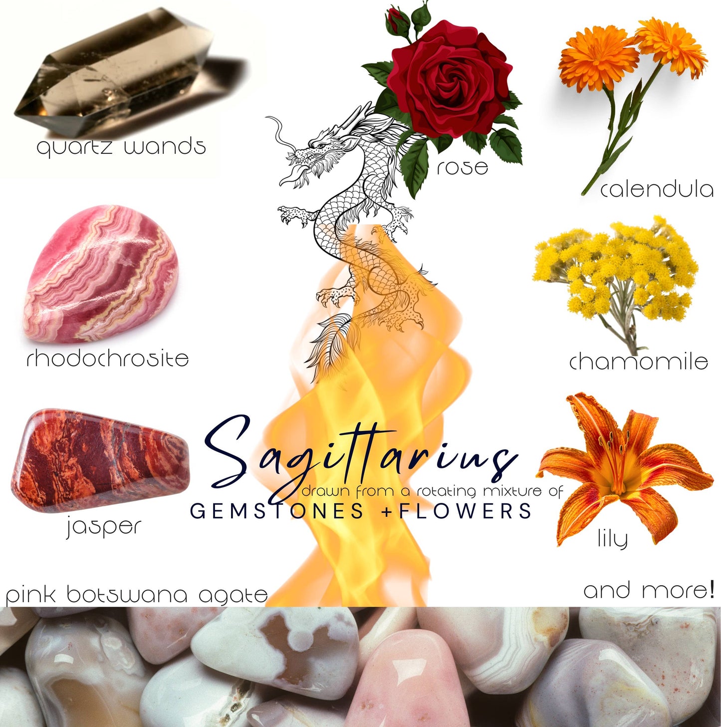 Sagittarius Crystal Candle, Zodiac Candle w/ Gemstones