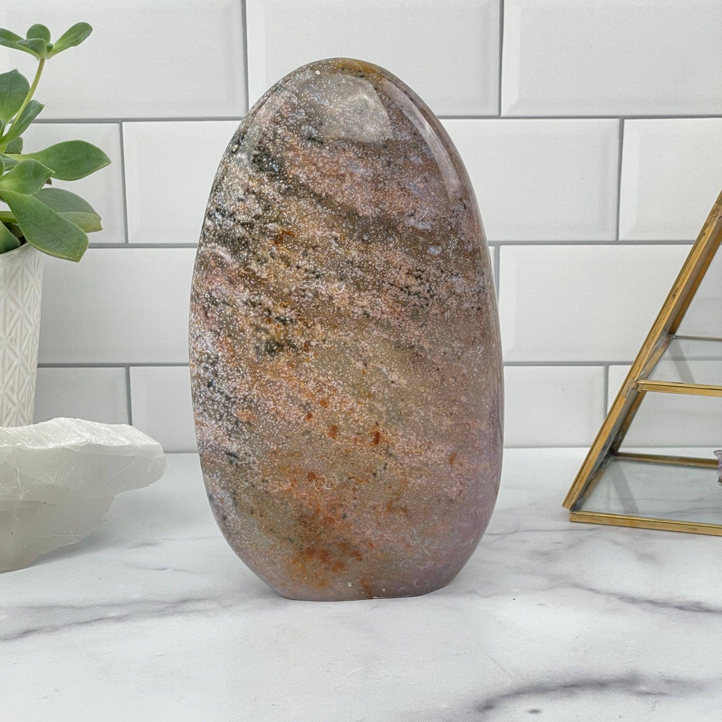 Crystal Ocean Jasper Polished Cut Base
