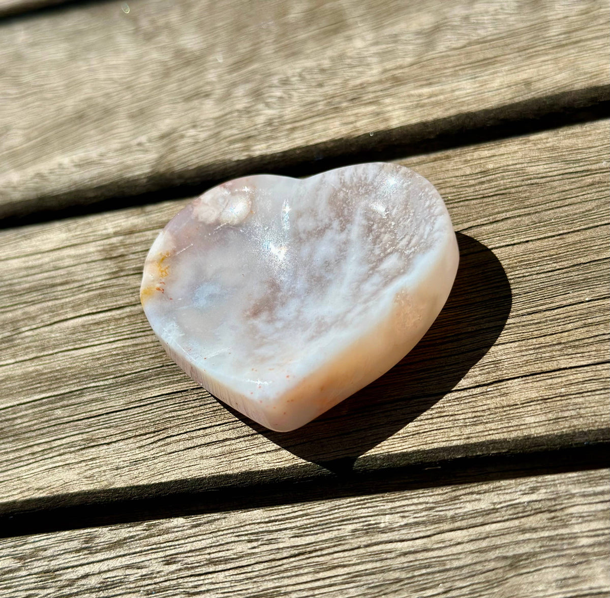 Wholesale Flower Agate Mini Heart Bowl