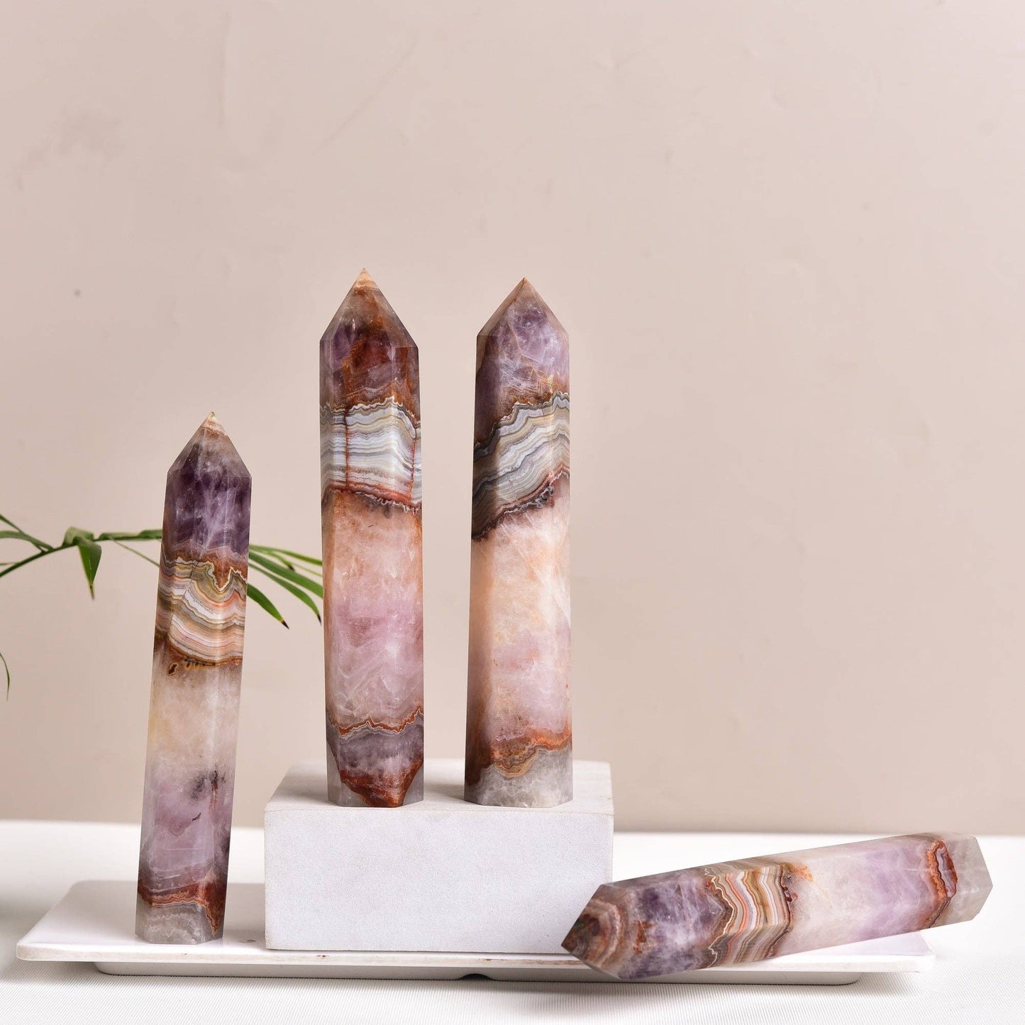 Purple Banded Agate Tower  6–7 Inch