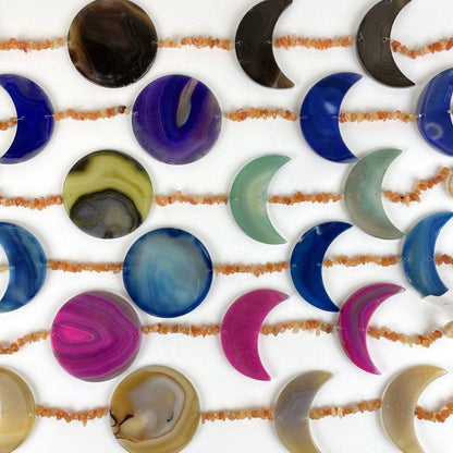 Crystal Agate Moon Phase Horizontal Wall Hangings