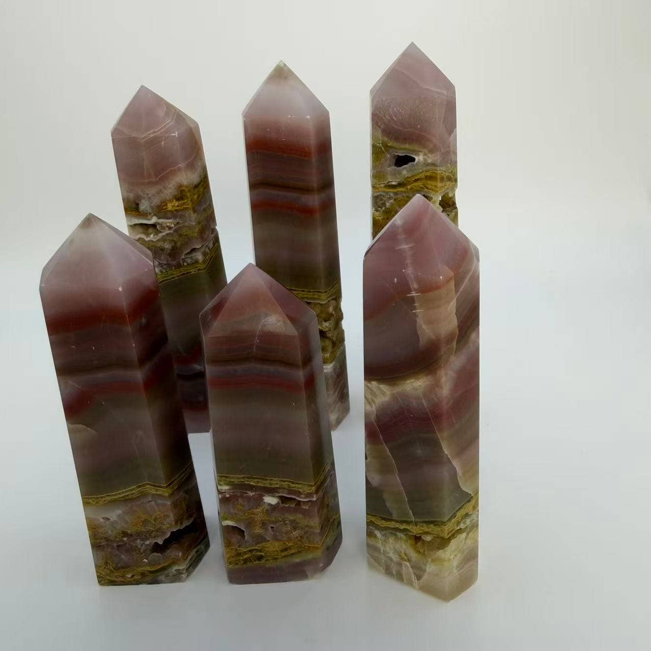 Pink Banded Calcite & Agate Towers - 3 per lot Size Options