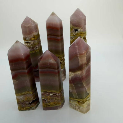 Pink Banded Calcite & Agate Towers - 3 per lot Size Options