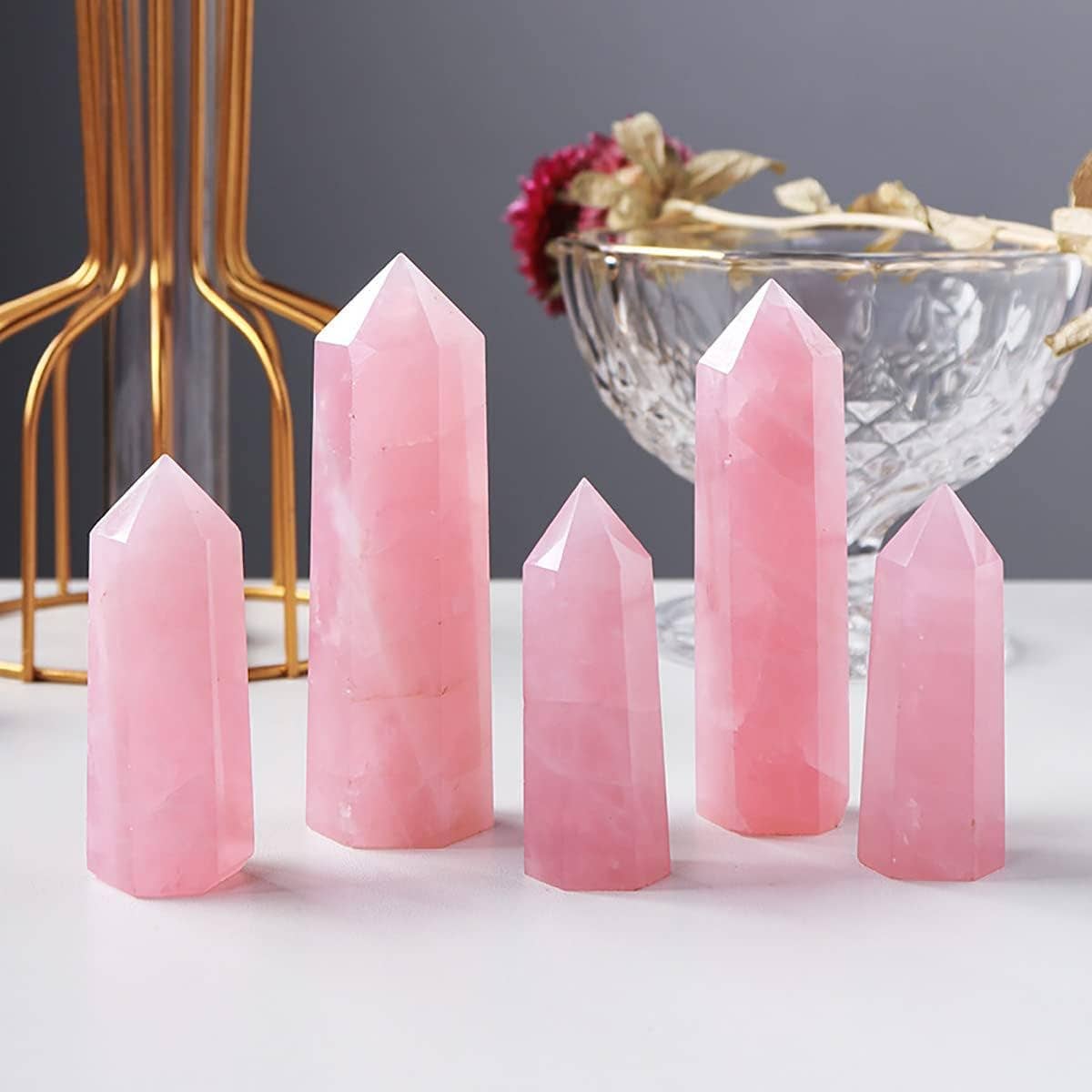 Rose Quartz Tower Point 7.5-9" Tall 2.2-2.8 LB Crystal