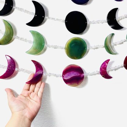 Crystal Agate Moon Phase Horizontal Wall Hangings