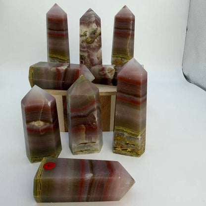 Pink Banded Calcite & Agate Towers - 3 per lot Size Options