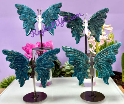 Wholesale Lot 4 Pcs Natural Apatite butterfly Crystal 