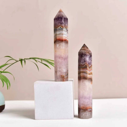 Purple Banded Agate Tower  6–7 Inch