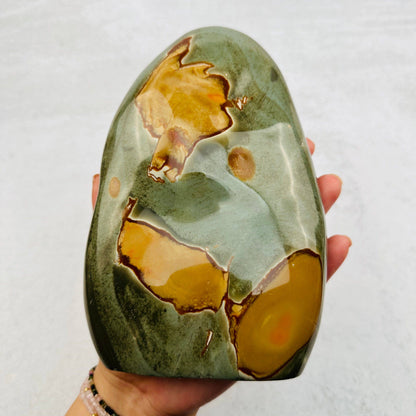 Crystal Polychrome Jasper Cut Base