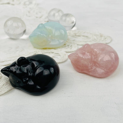 Crystal Gemstone Sleeping Cats