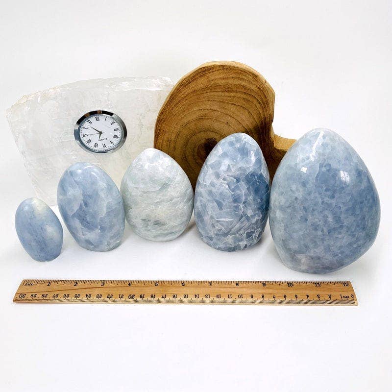Crystal Blue Calcite Polished Cut Base - By Weight -