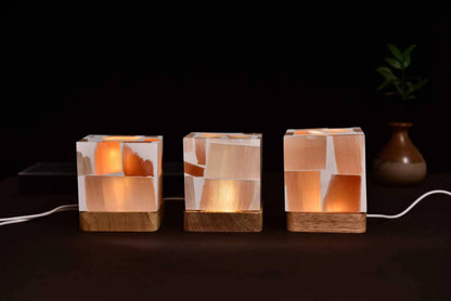 Honey Calcite Lamp – 3 Inch Crystal Cube Lamp