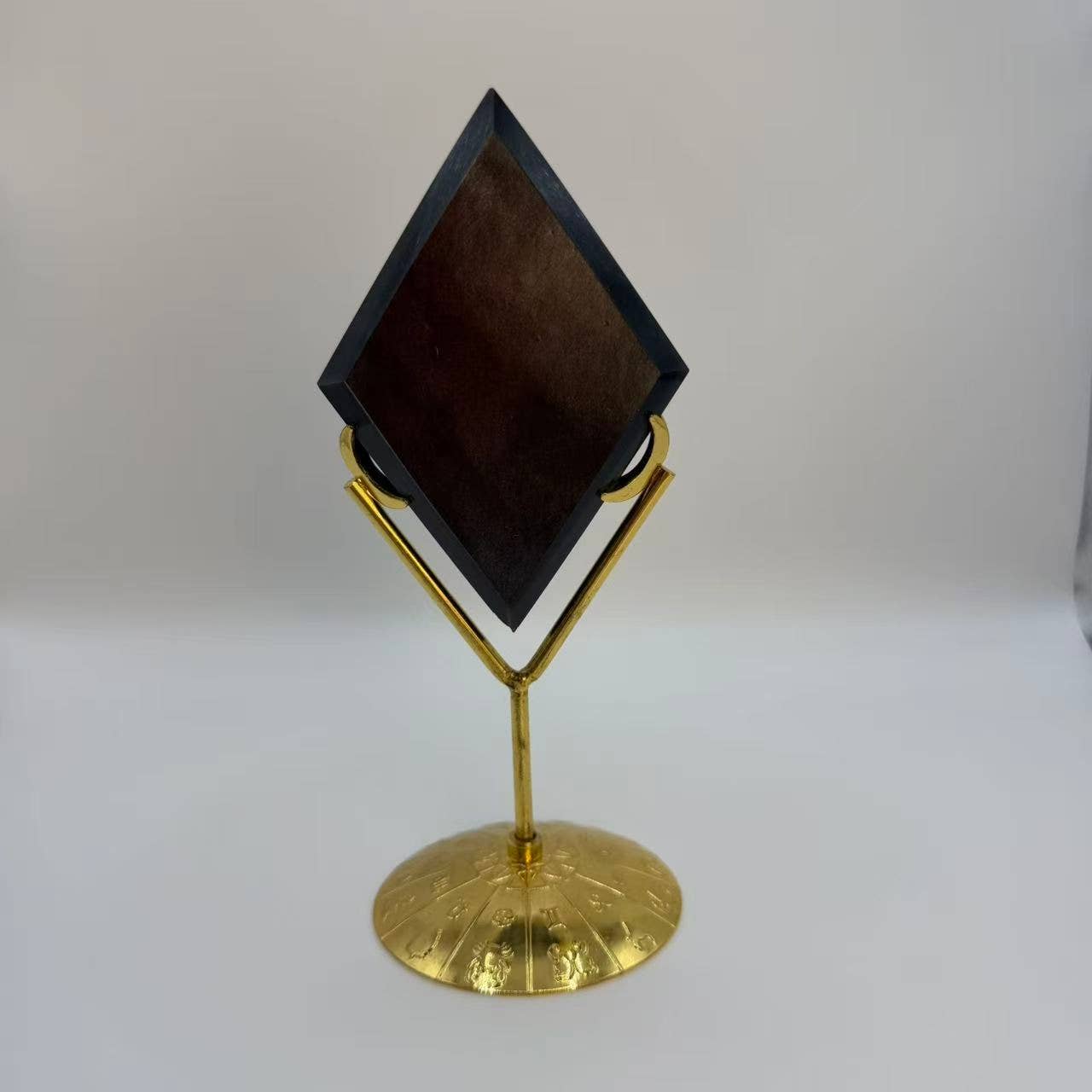 Silver Sheen Obsidian Diamond With Base – 4 Inch