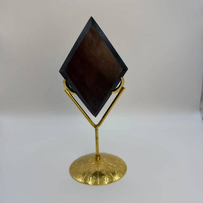 Silver Sheen Obsidian Diamond With Base – 4 Inch