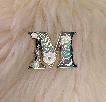 Botanical Letter Enamel Pin