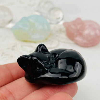 Crystal Gemstone Sleeping Cats
