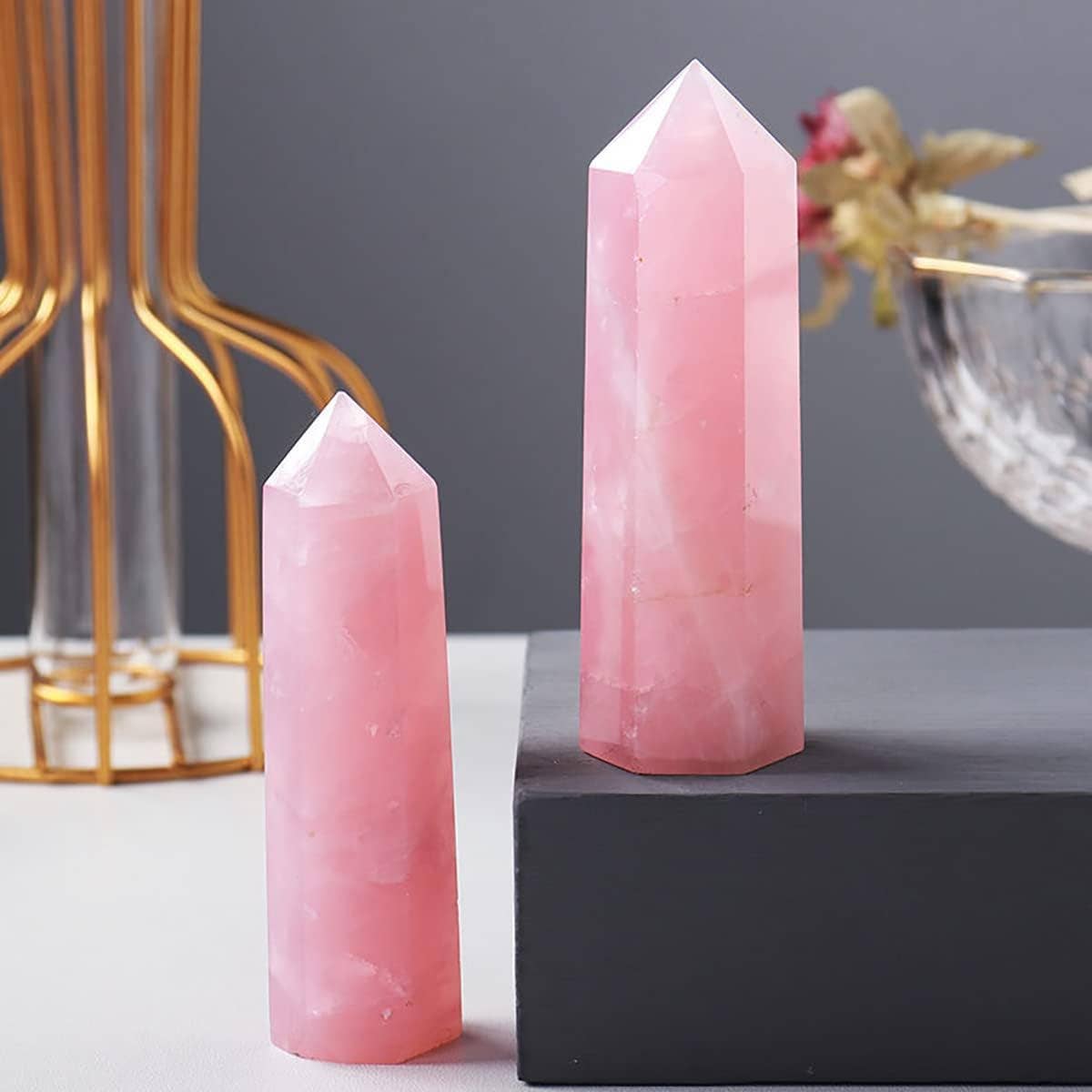 Rose Quartz Tower Point 7.5-9" Tall 2.2-2.8 LB Crystal