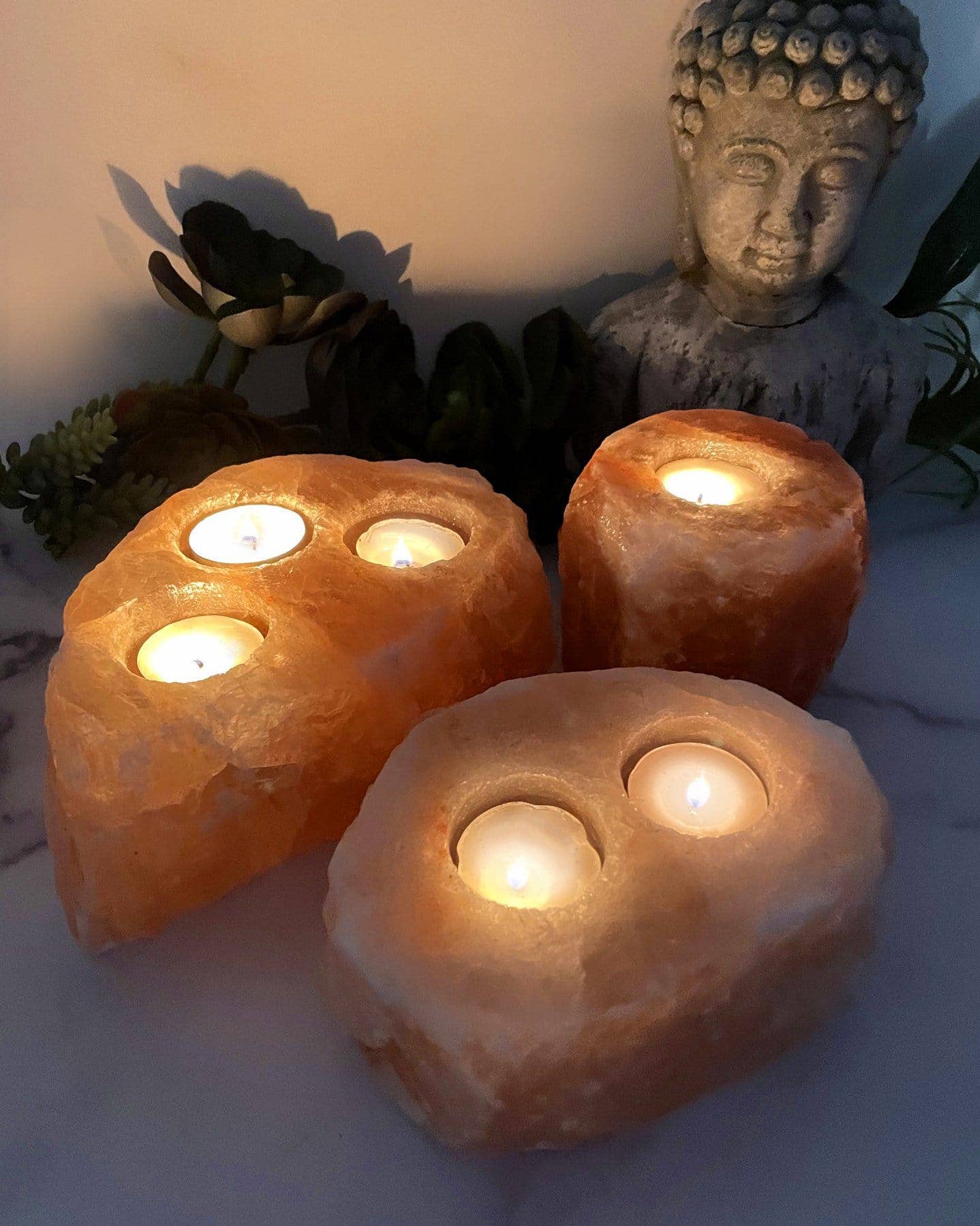 Himalayan Salt Candle Holder - Natural Stone Crystal