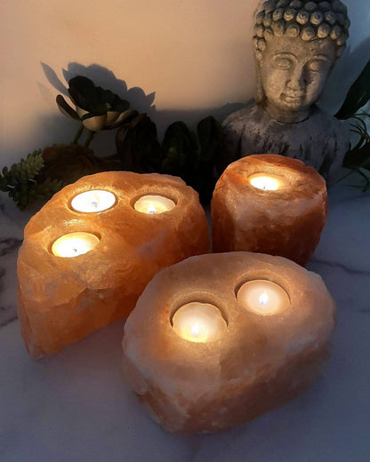 Himalayan Salt Candle Holder - Natural Stone Crystal