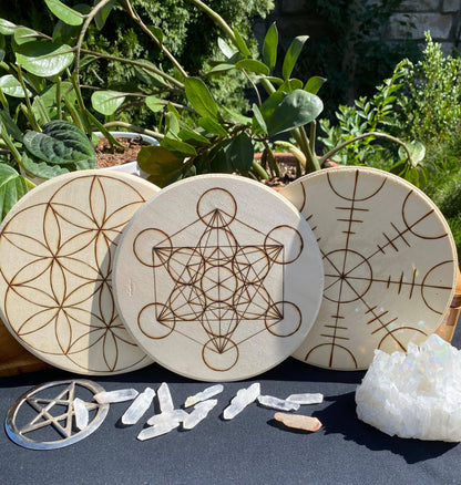 Hand burned Crystal Grid Collection- Bestsellers