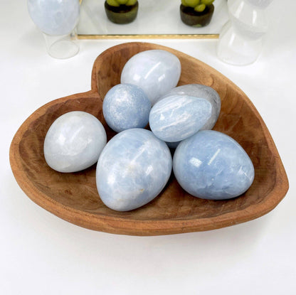 Crystal Blue Calcite Polished Eggs - Easter Gift Idea