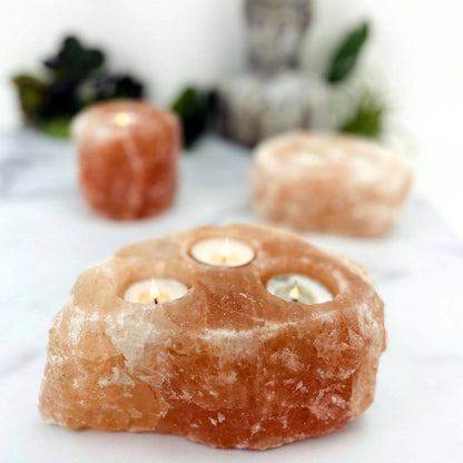 Himalayan Salt Candle Holder - Natural Stone Crystal