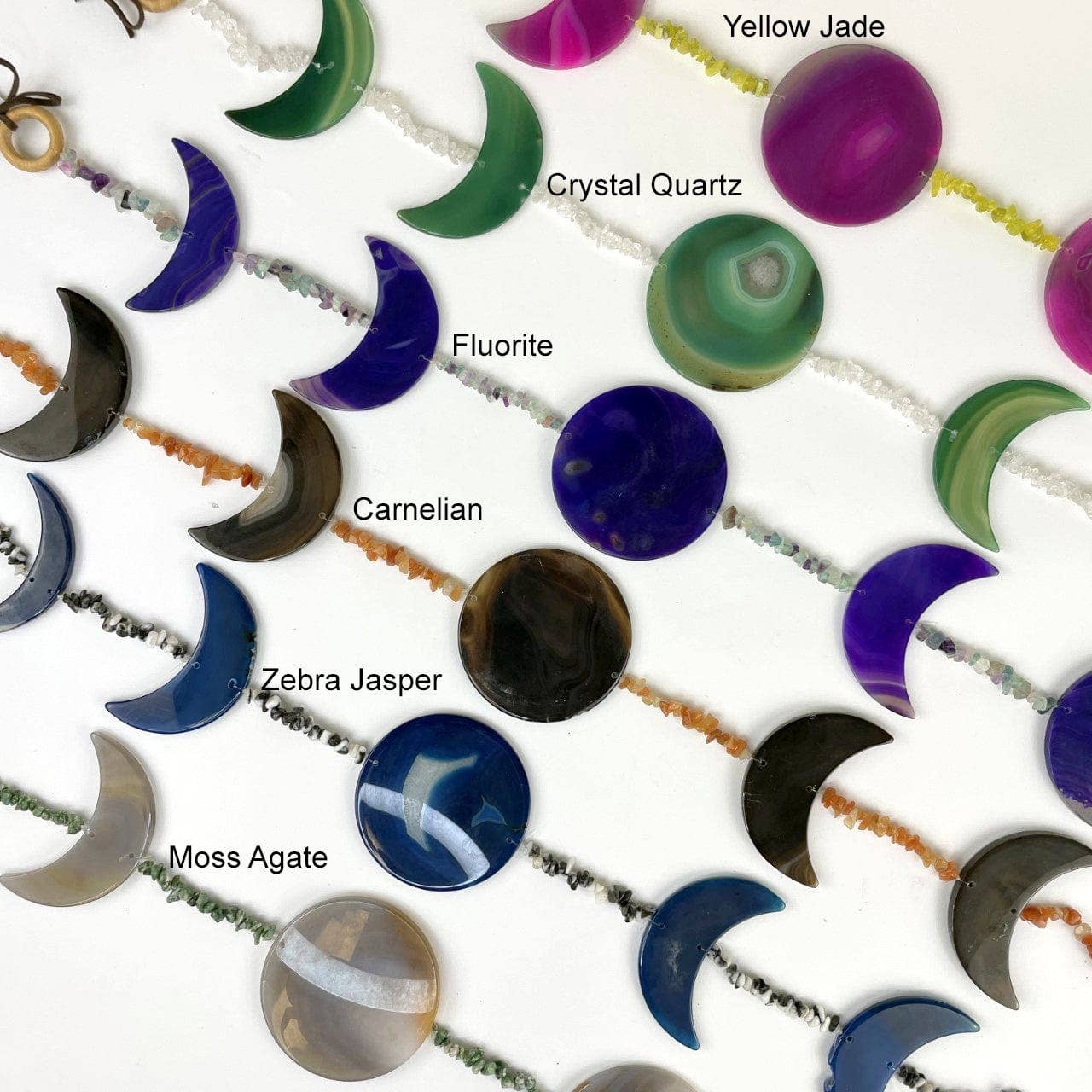 Crystal Agate Moon Phase Horizontal Wall Hangings