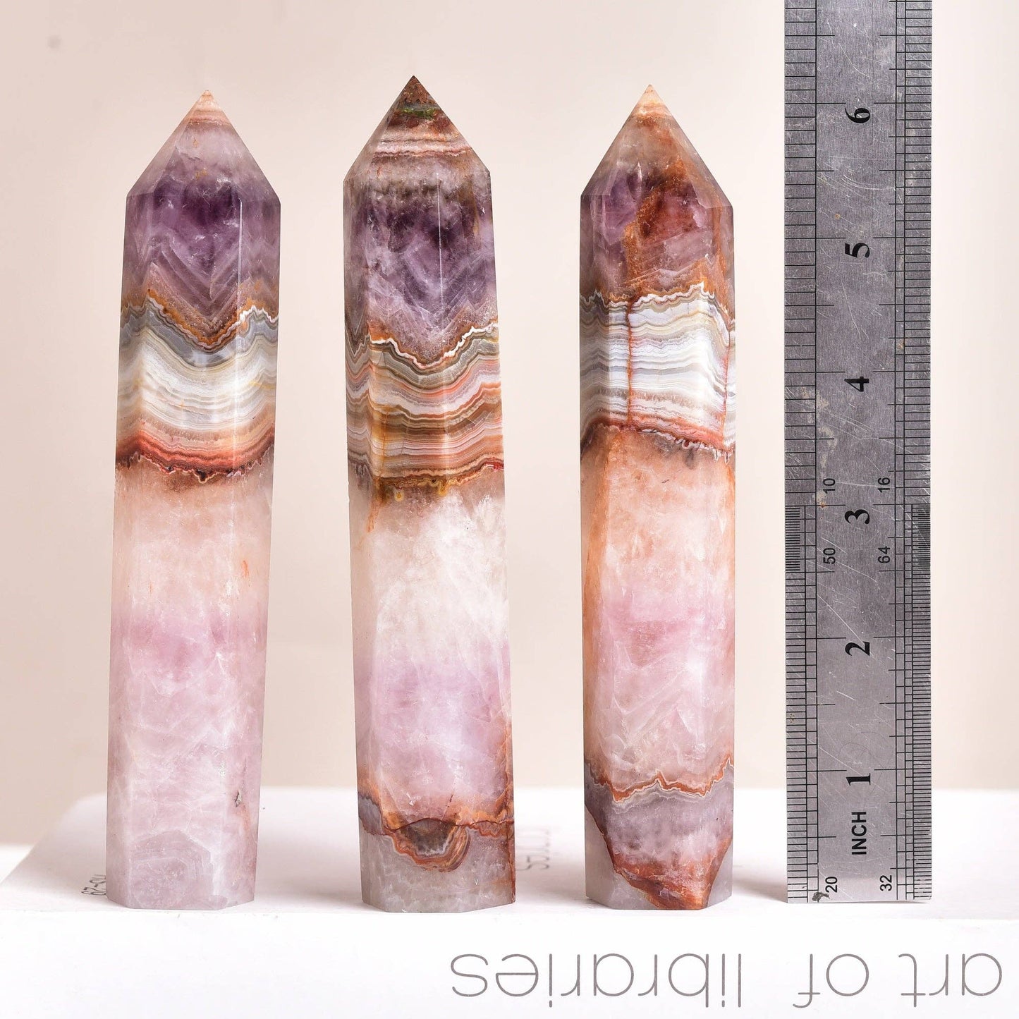 Purple Banded Agate Tower  6–7 Inch