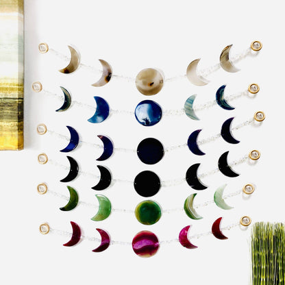 Crystal Agate Moon Phase Horizontal Wall Hangings
