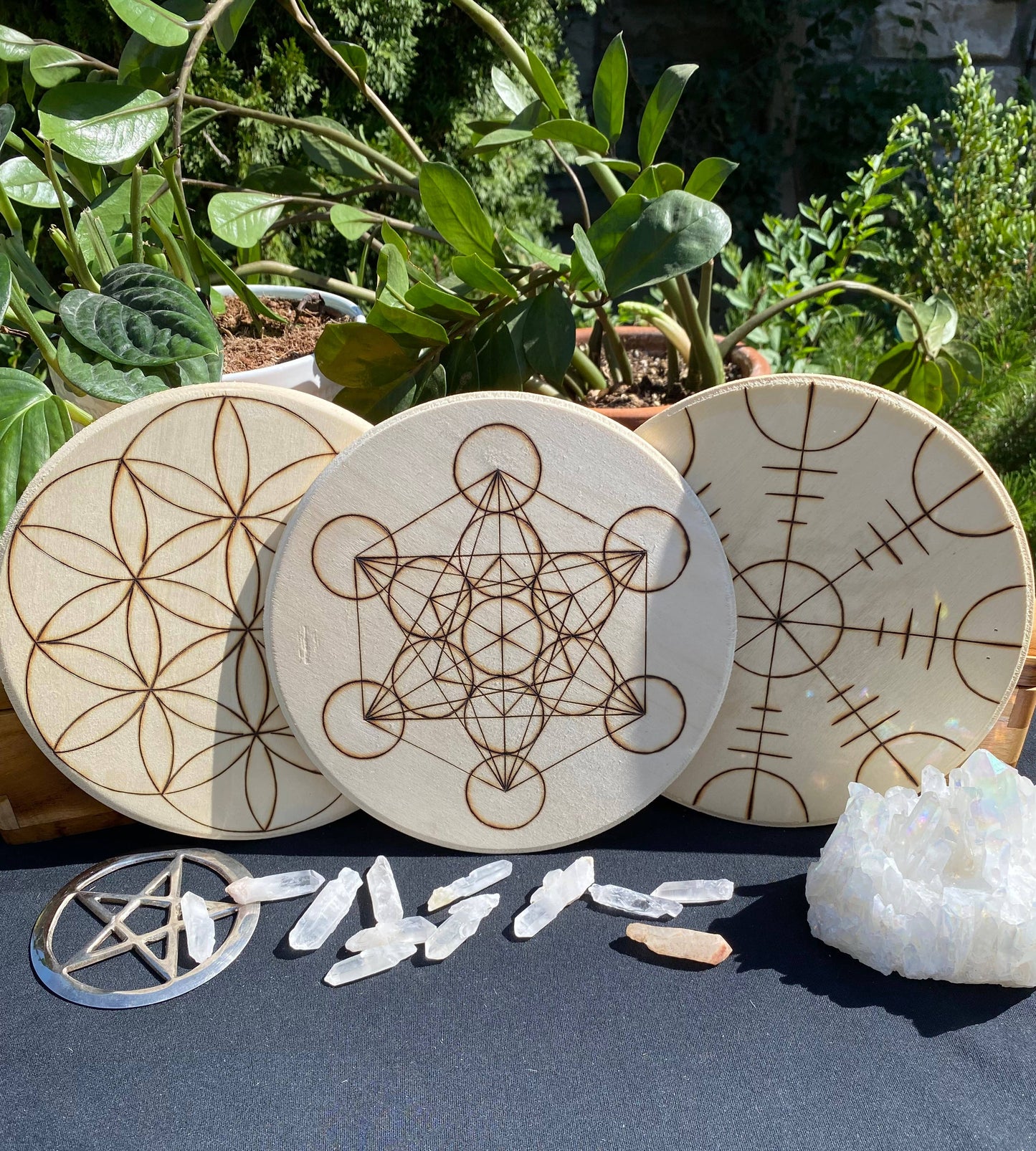 Hand burned Crystal Grid Collection- Bestsellers