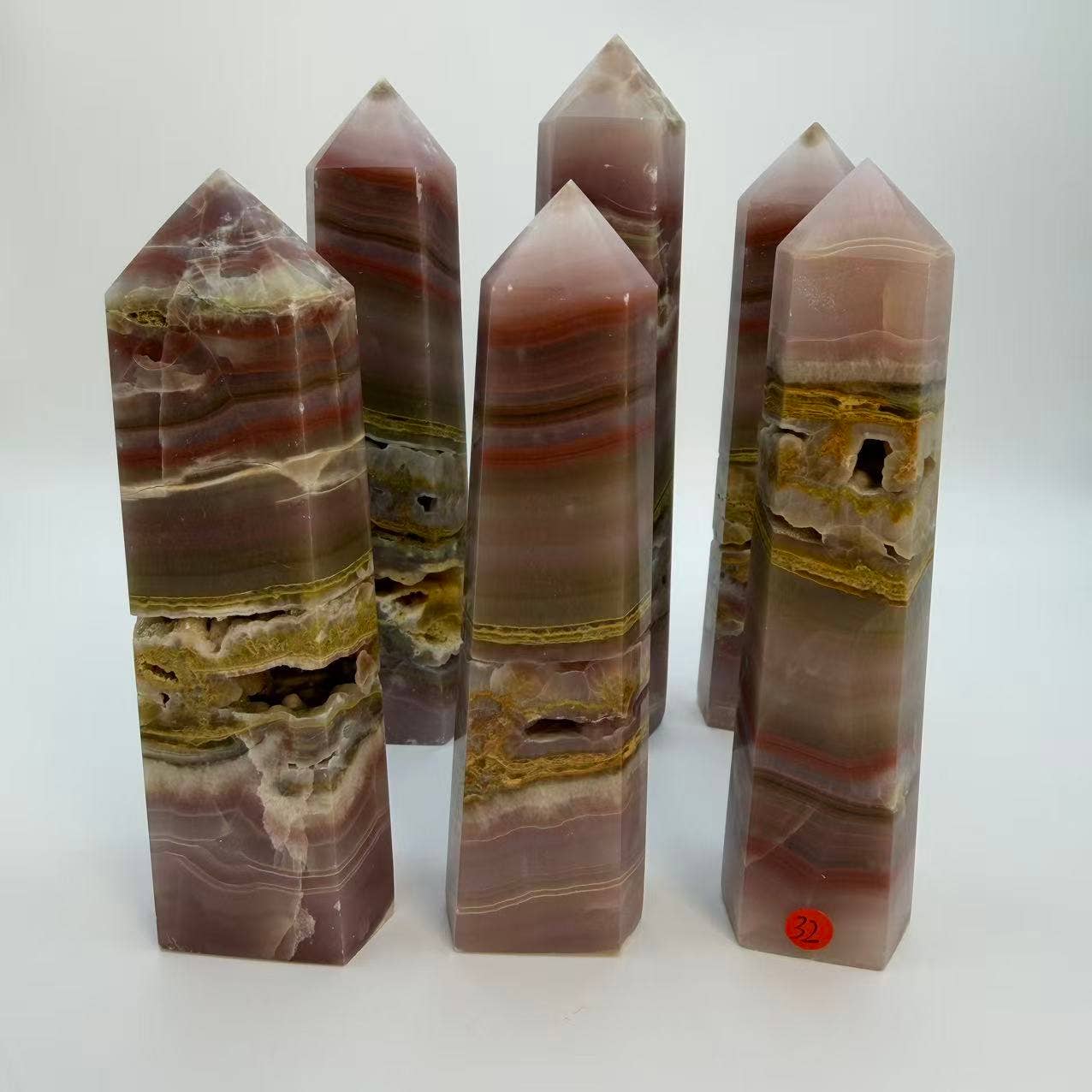 Pink Banded Calcite & Agate Towers - 3 per lot Size Options