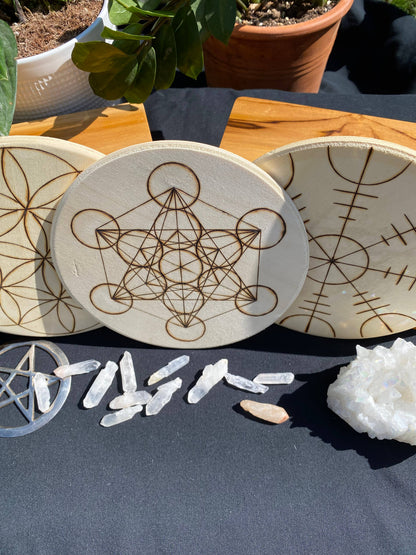 Hand burned Crystal Grid Collection- Bestsellers