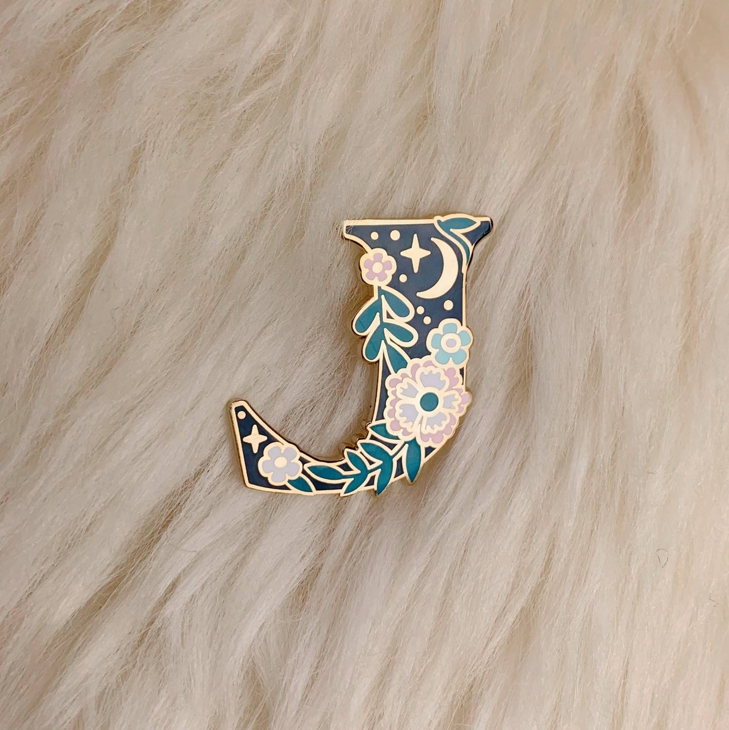 Botanical Letter Enamel Pin