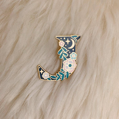 Botanical Letter Enamel Pin