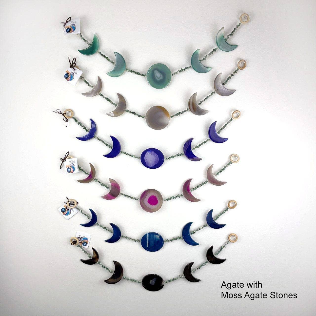 Crystal Agate Moon Phase Horizontal Wall Hangings