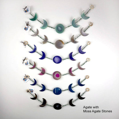 Crystal Agate Moon Phase Horizontal Wall Hangings