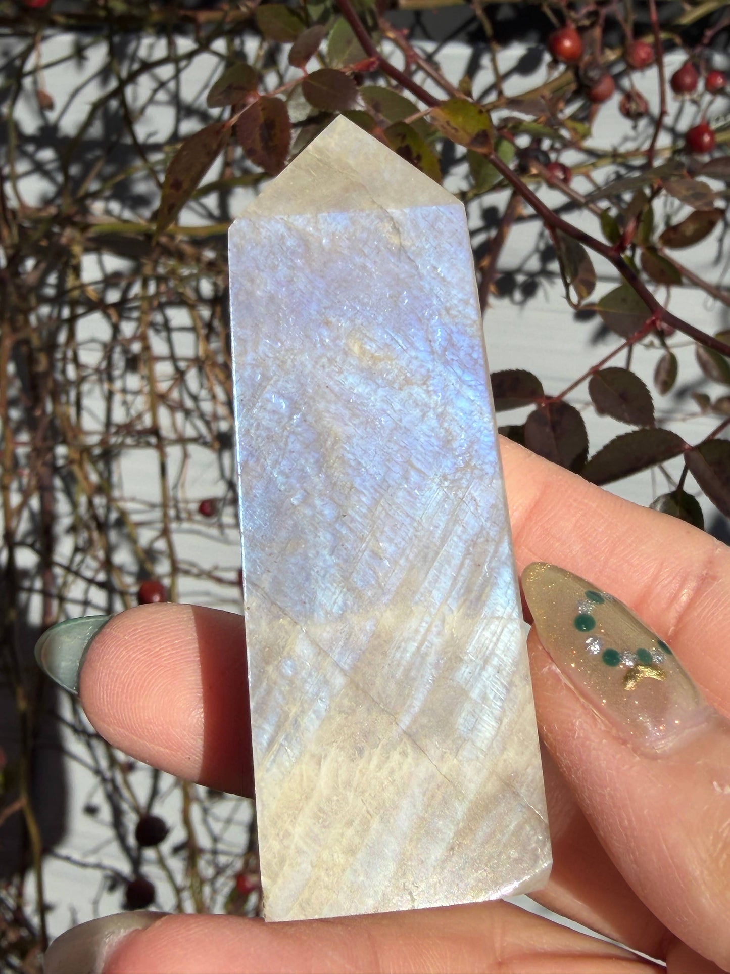  2 lb Natural Moonstone Tower Obelisk Point Wand