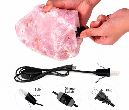 Large Rose Quartz Lamp – Natural Crystal Stone Light Glow
