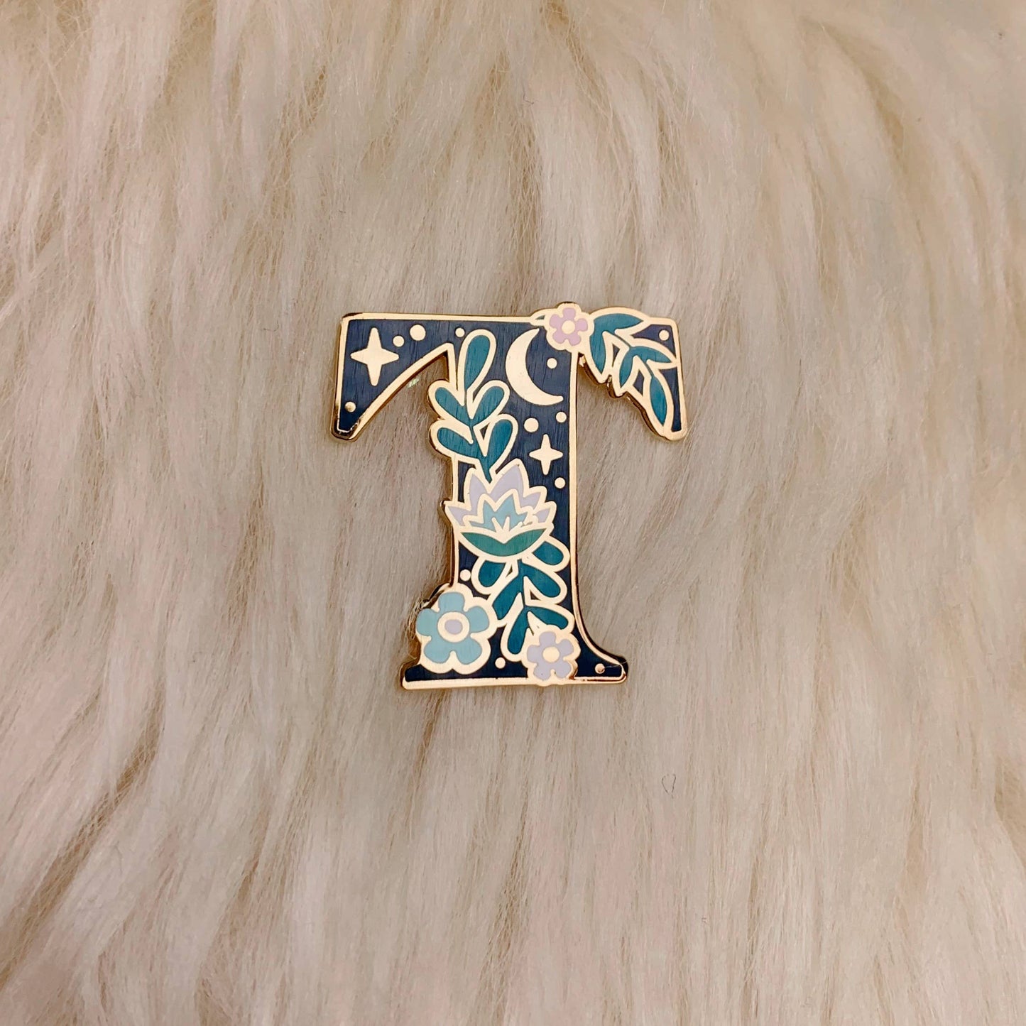 Botanical Letter Enamel Pin