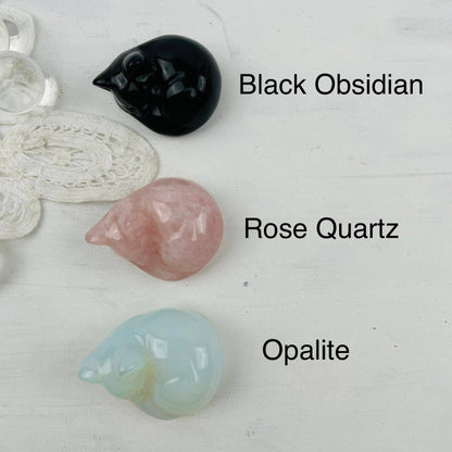 Crystal Gemstone Sleeping Cats