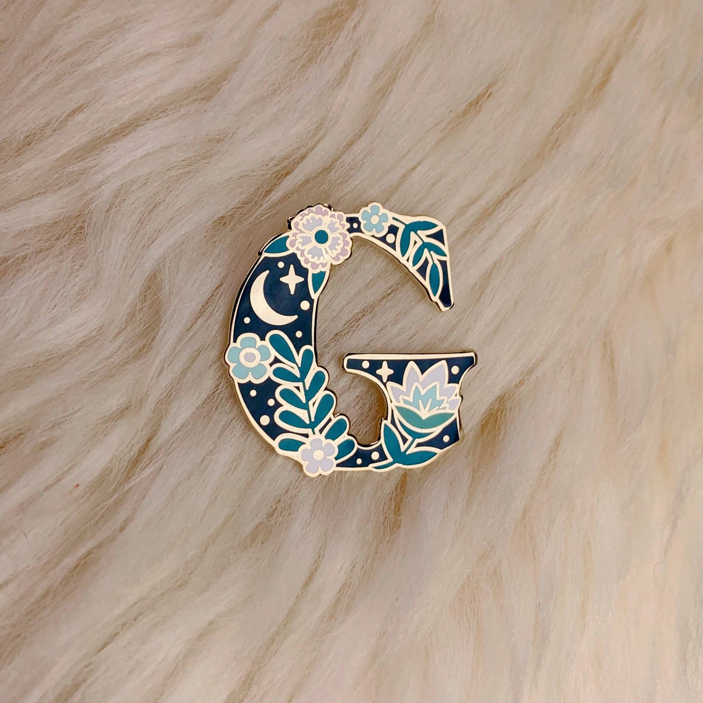 Botanical Letter Enamel Pin